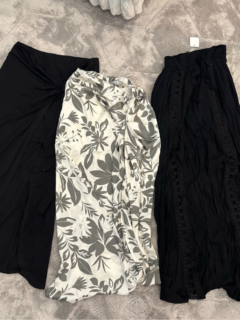 Black & White Floral Maxi Skirt Set